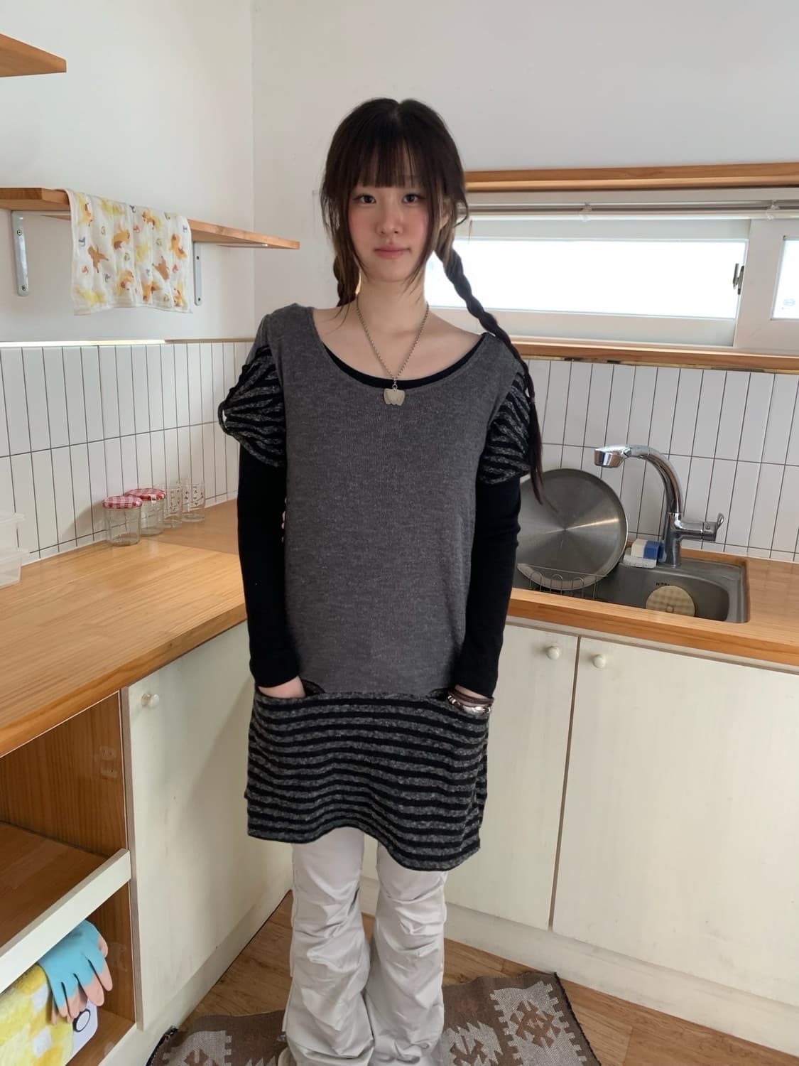 ribbon stripe dress.. 상품이미지1