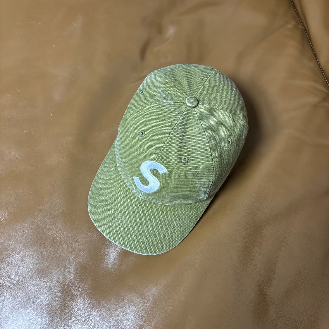 슈프림 S로고 볼캡 모자 피그먼트 워시드 탄 상품이미지5