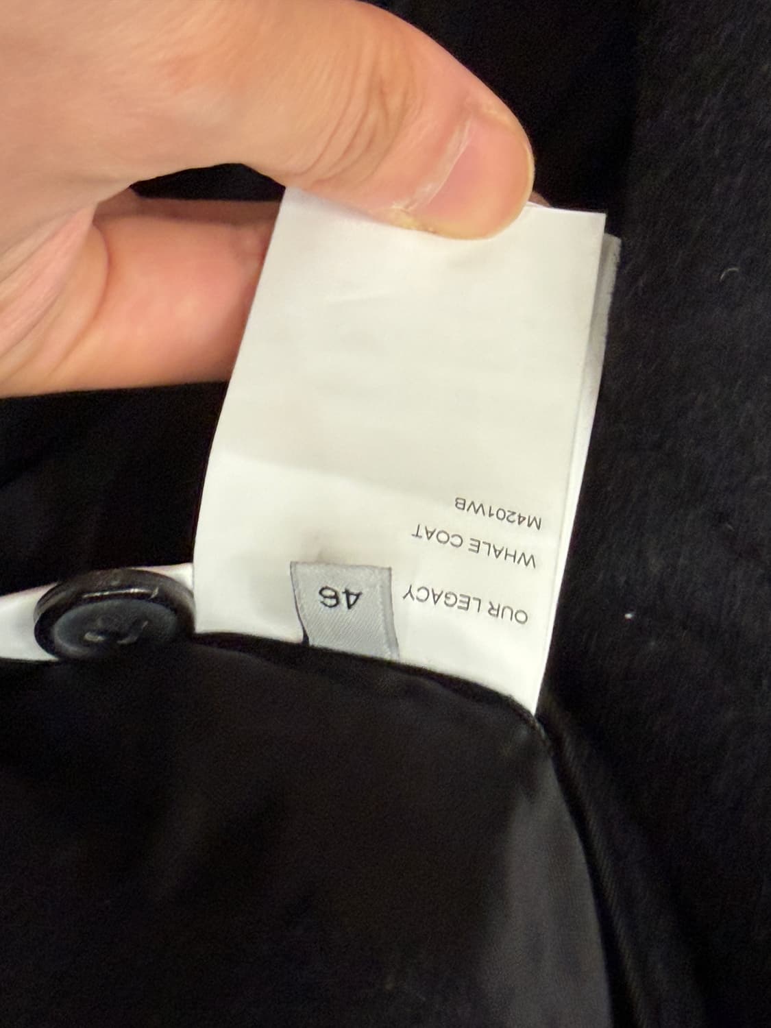 아워레가시 헤어리 울 웨일 코트 블랙 46사이즈 상품이미지8