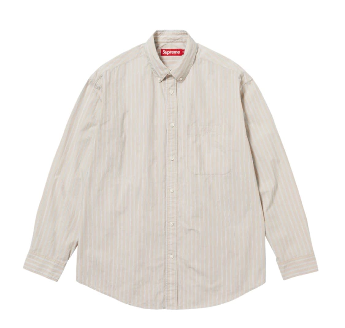 슈프림 루즈 핏 스트라이프 셔츠 탄 23FW 상품이미지3