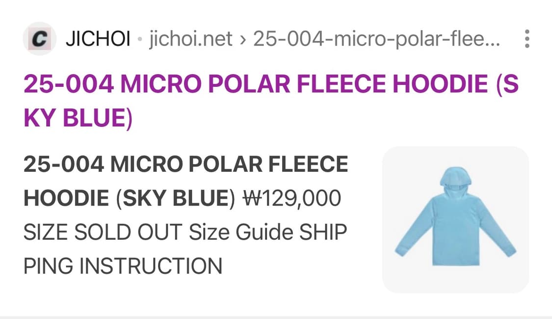 25-004 MICRO POLAR FLEECE HOODIE sky blu 상품이미지1
