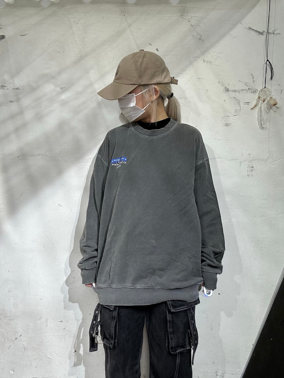 빈티지 차콜 오버핏 맨투맨 M 상품이미지2