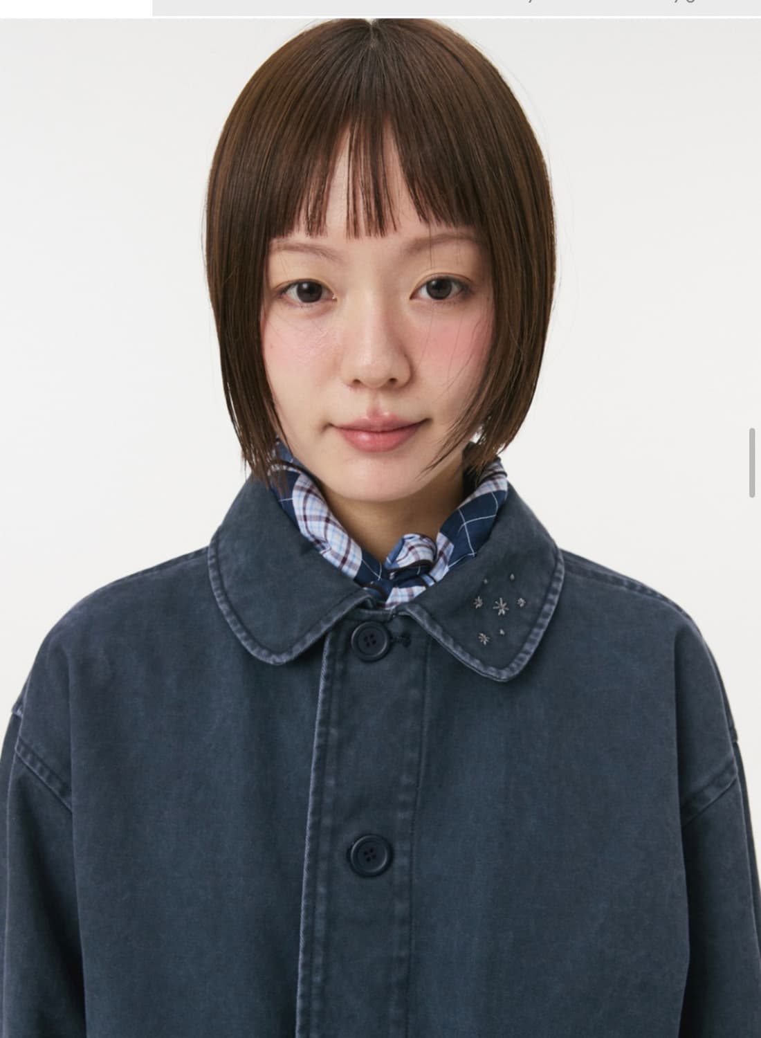 오헤시오 스타 플로럴 워시드 코튼 자켓 네이비 상품이미지2