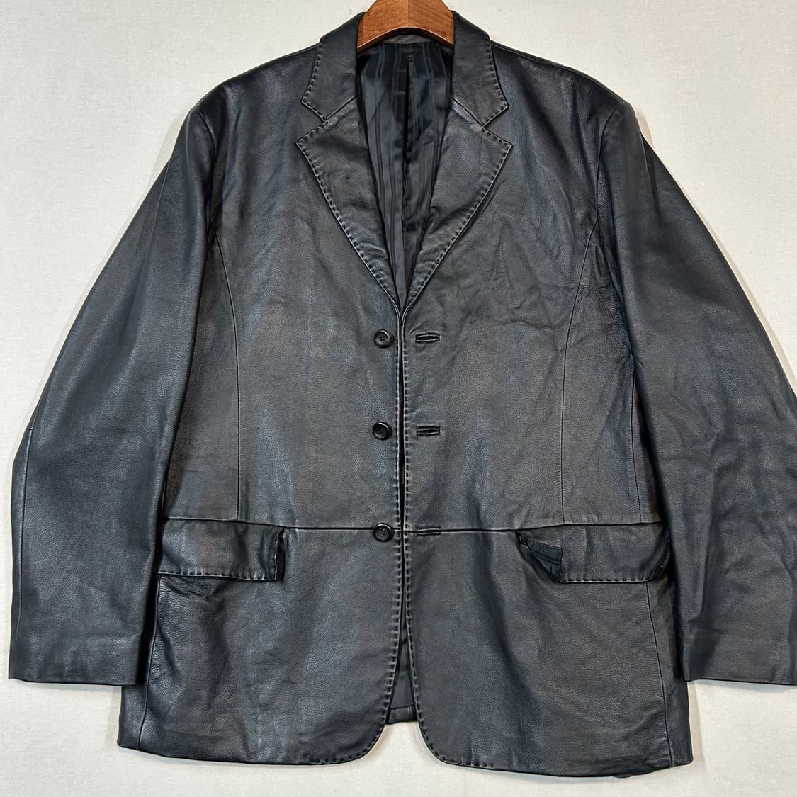 XL) 빈티지 양가죽 리얼 레더 블레이저 자켓 상품이미지2