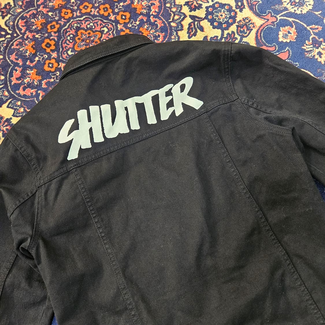셔터 블랙 데님 트러커 자켓 M size 상품이미지5