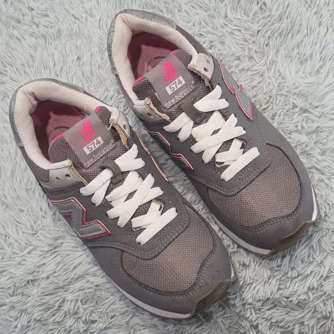 2q-30:뉴발란스 574 그레이 핑크 (24cm) 상품이미지5