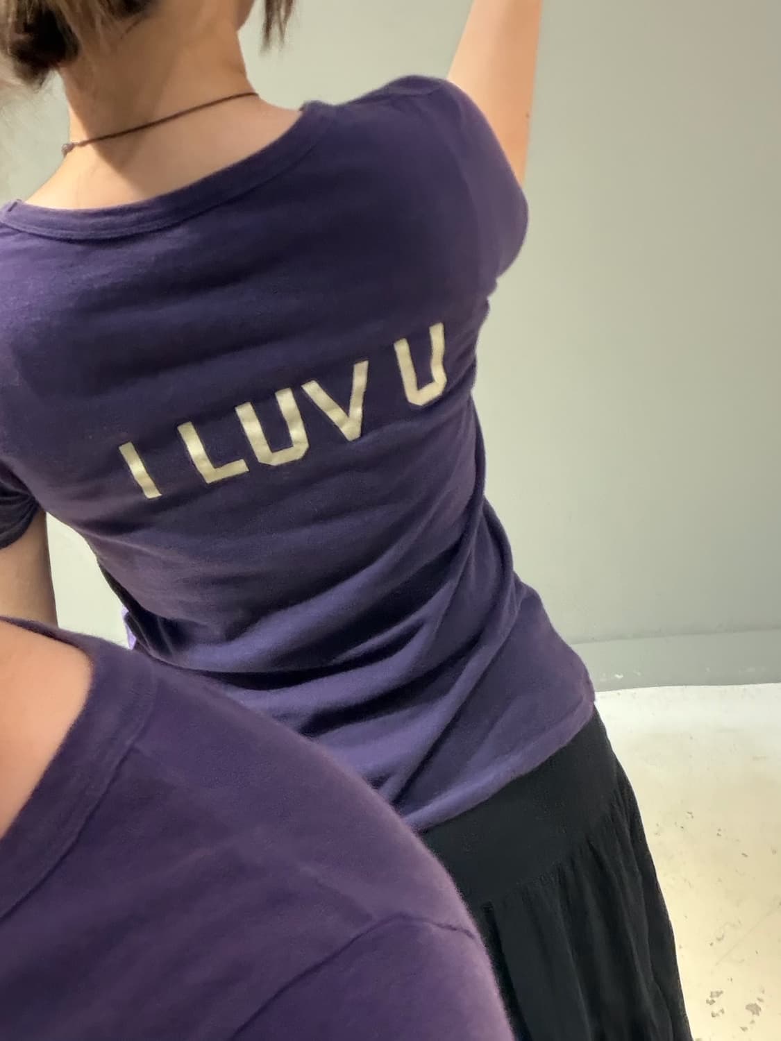 “I LUV U" lettering detail top 상품이미지4