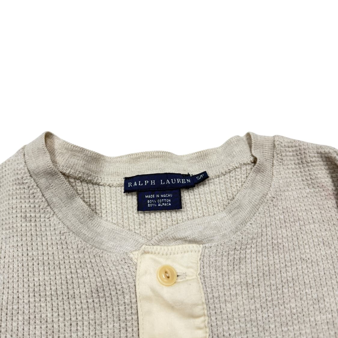 폴로 랄프로렌 우먼 딱붙핏 헨리넥 Y2K 와플 긴팔티 S 상품이미지2