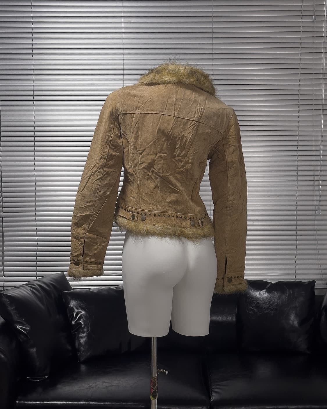 {VENUS} Pigskin Leather Fur Trim Jacket 상품이미지2