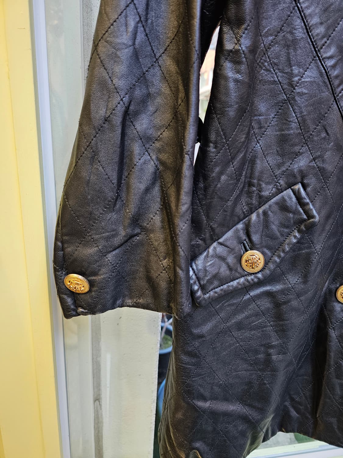 Rope 샤st 금장 아가일 램스킨 자켓 상품이미지5