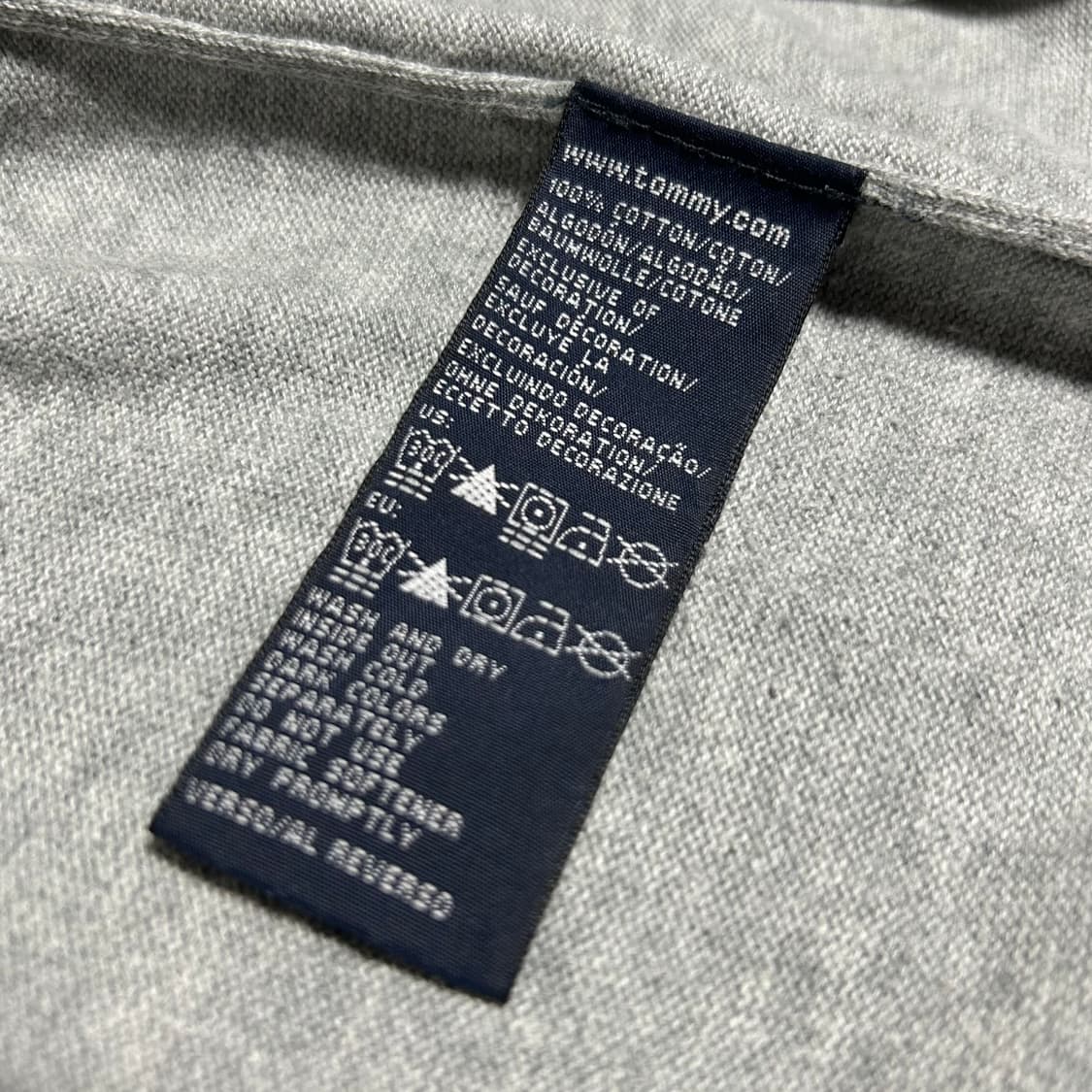 [M] Tommy 타미힐피거 그레이 코튼 브이넥 니트 상품이미지5