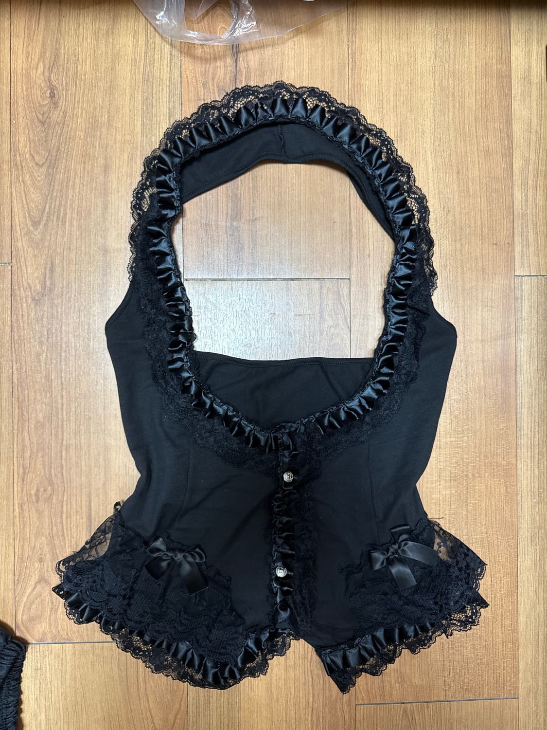 블랙 레이스 고딕 고스로리 베스트 탑 상품이미지2