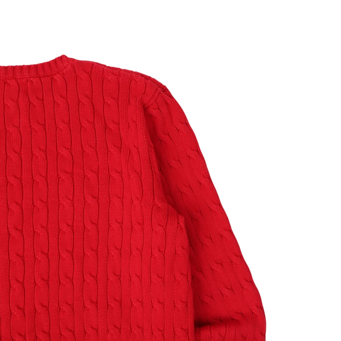 폴로 랄프로렌 QR 레드 코튼 케이블 니트 상품이미지5