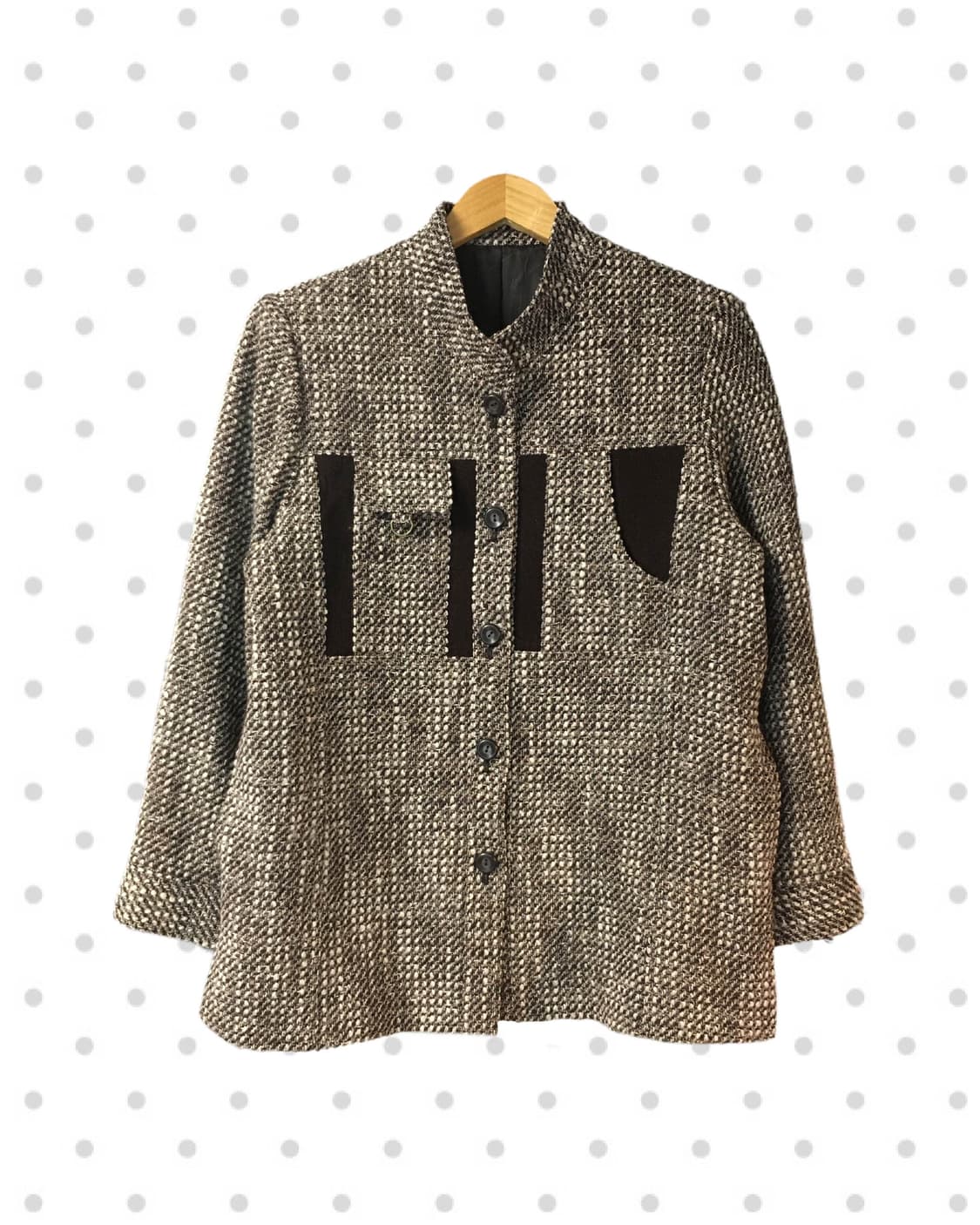 VINTAGE TWEED STAND JACKET BROWN 상품이미지5