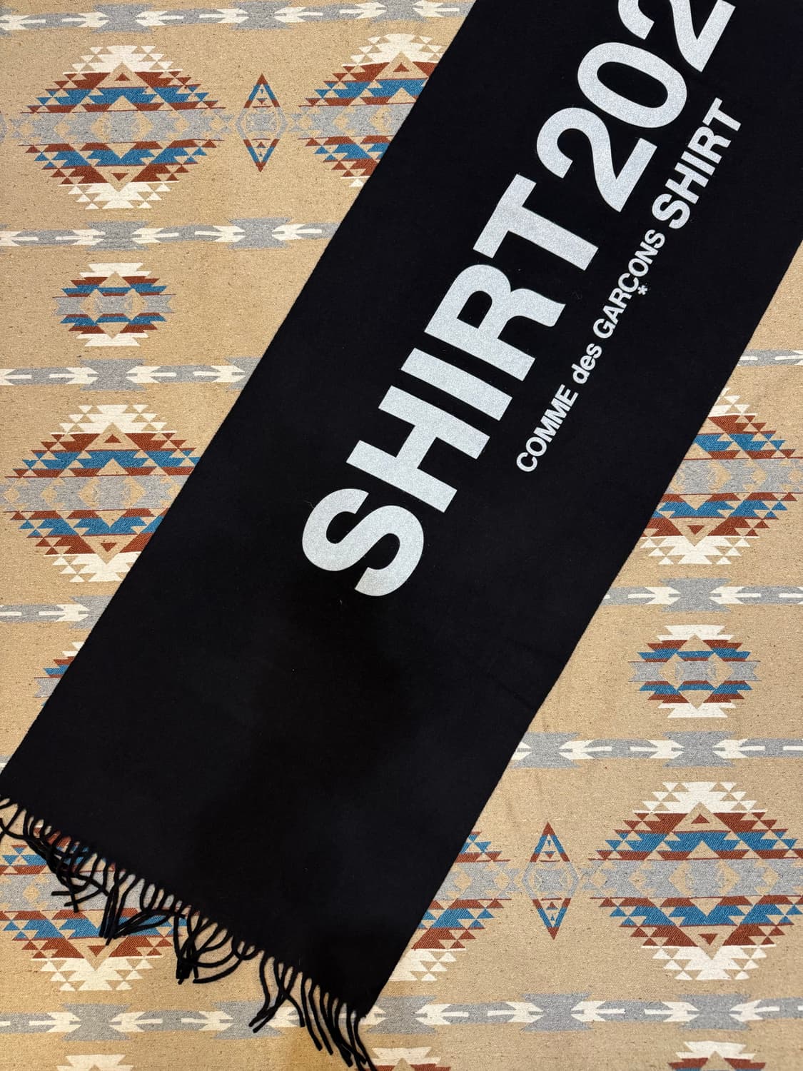 [OS] 꼼데가르송 셔츠 로고 울 케시미어 머플러  상품이미지2