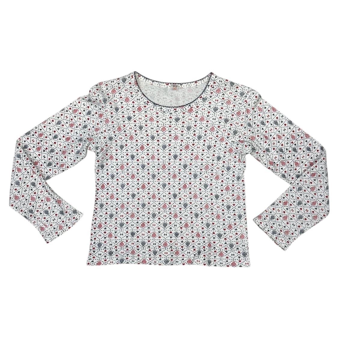 히스테릭 글래머 아카이브 귀여운 하트 패턴 롱슬리브 티셔츠 상품이미지1