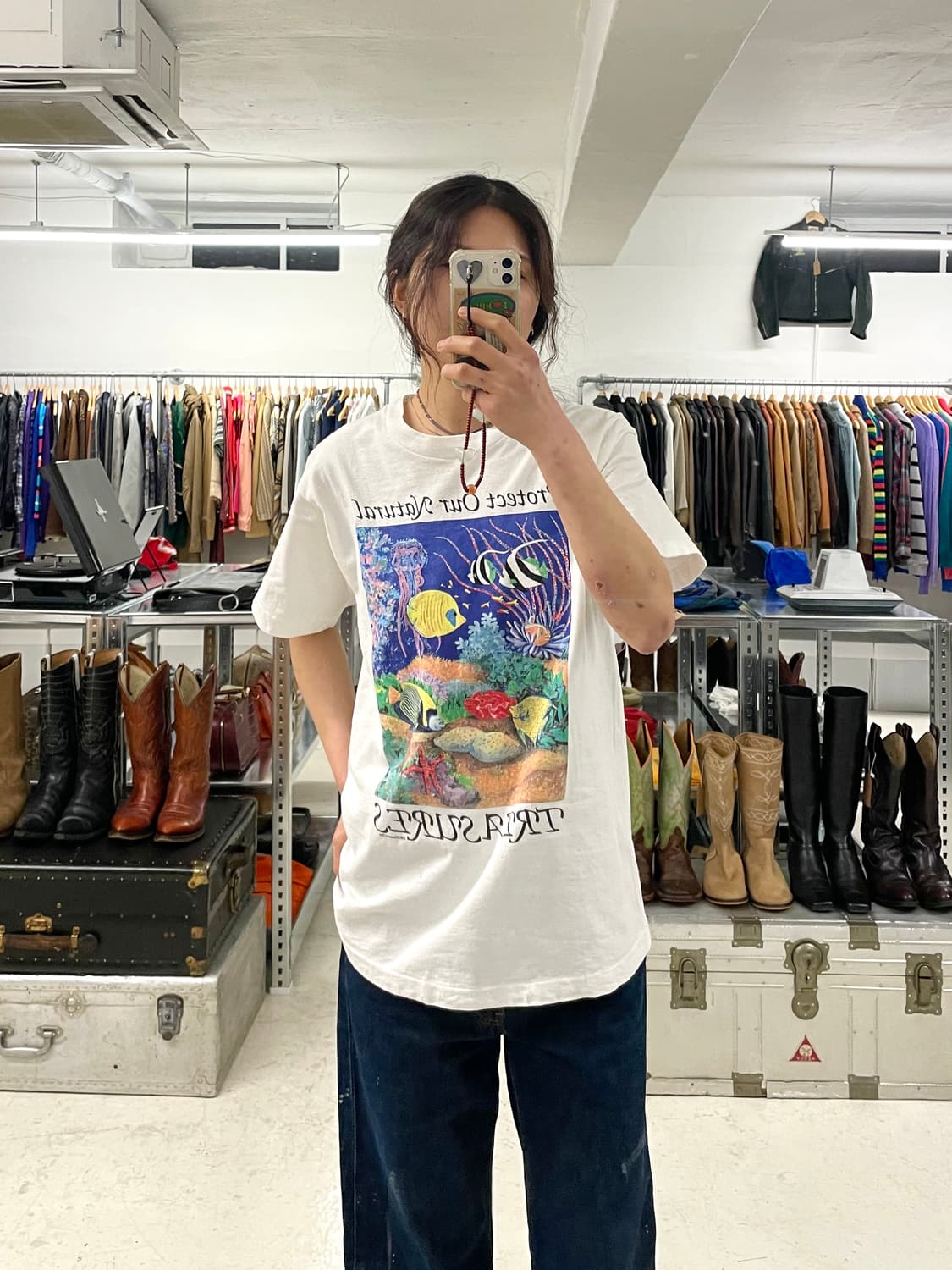 90s fruits of the loom ocean t-shirt 오션 상품이미지7