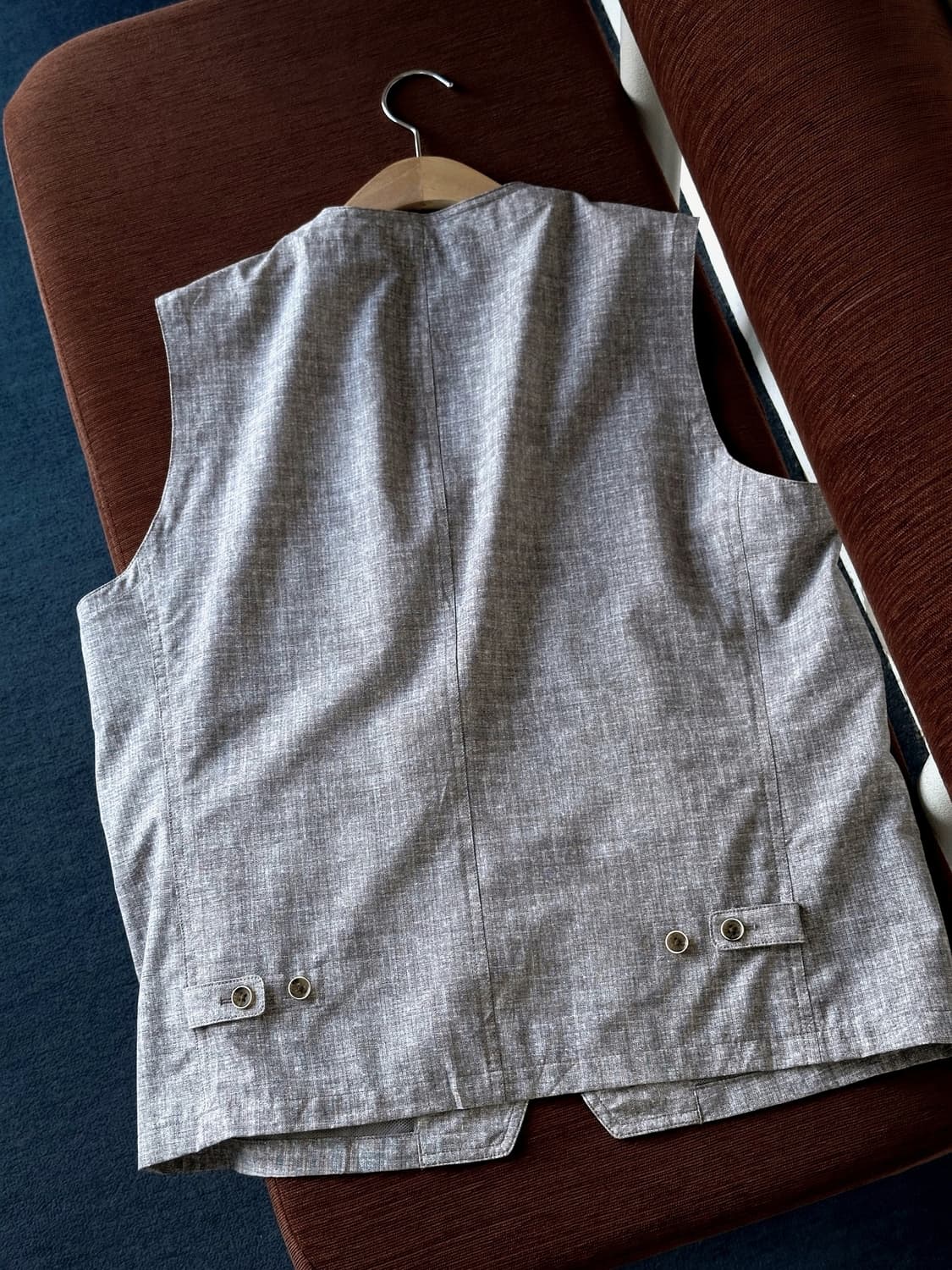 Washed fabric design work vest 상품이미지5
