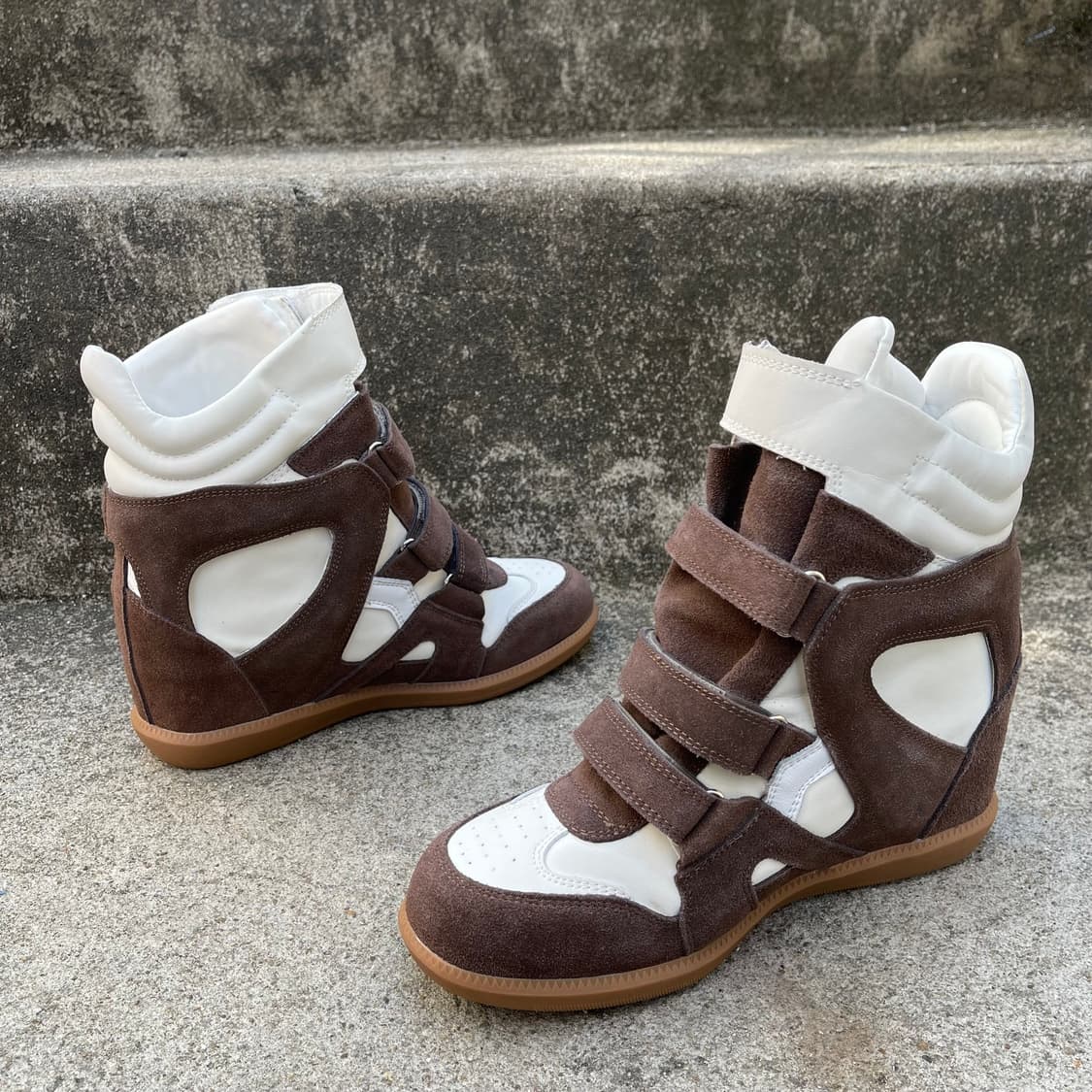 [39] Designer 가죽/스웨이드 웨지힐 스니커즈(250) 상품이미지6