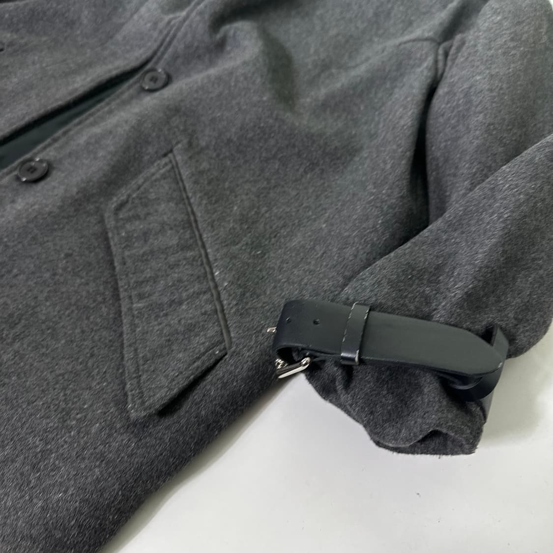 우먼OS MAREE 마레 챠콜 밸크로포인트 울 싱글코트 상품이미지4