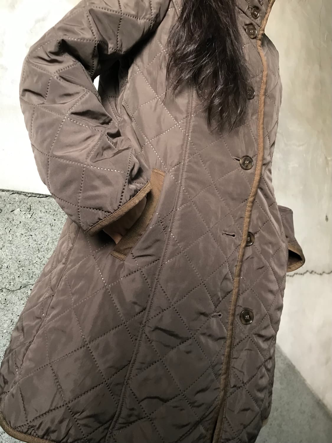 다이아몬드 스티치 패딩 코트 상품이미지3