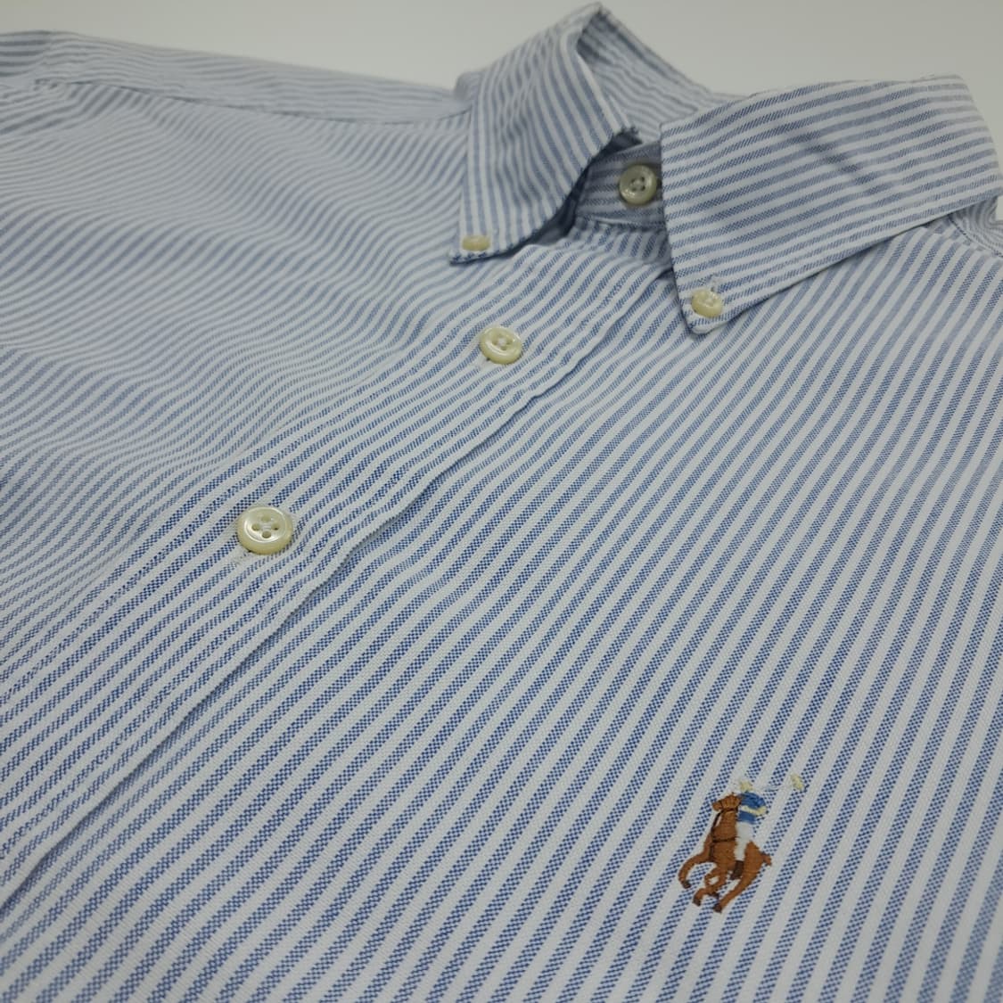 CN955 XL 폴로 랄프로렌 클래식블루 스트라이프 긴팔 셔츠 남방 상품이미지5