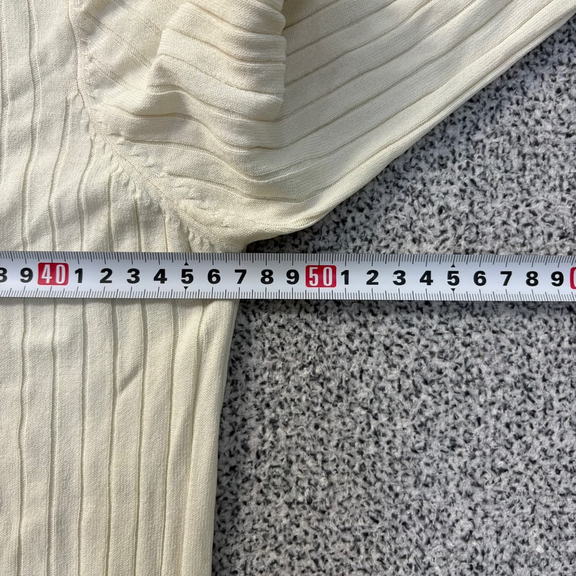 실측 크리스탈 골지 브이넥 7부 긴팔티 0416J 상품이미지9