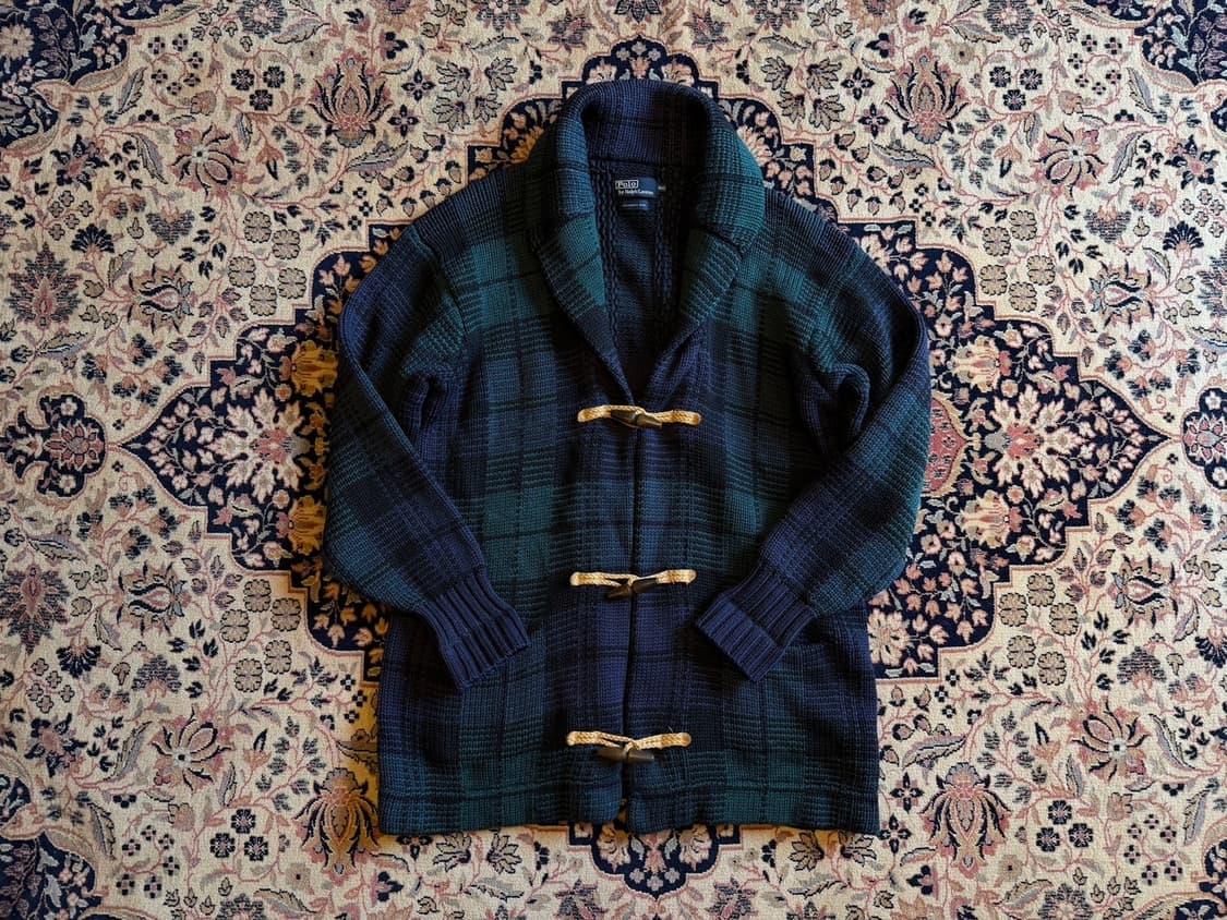 폴로 랄프로렌 블랙와치 숄칼라 가디건 100~105 상품이미지1