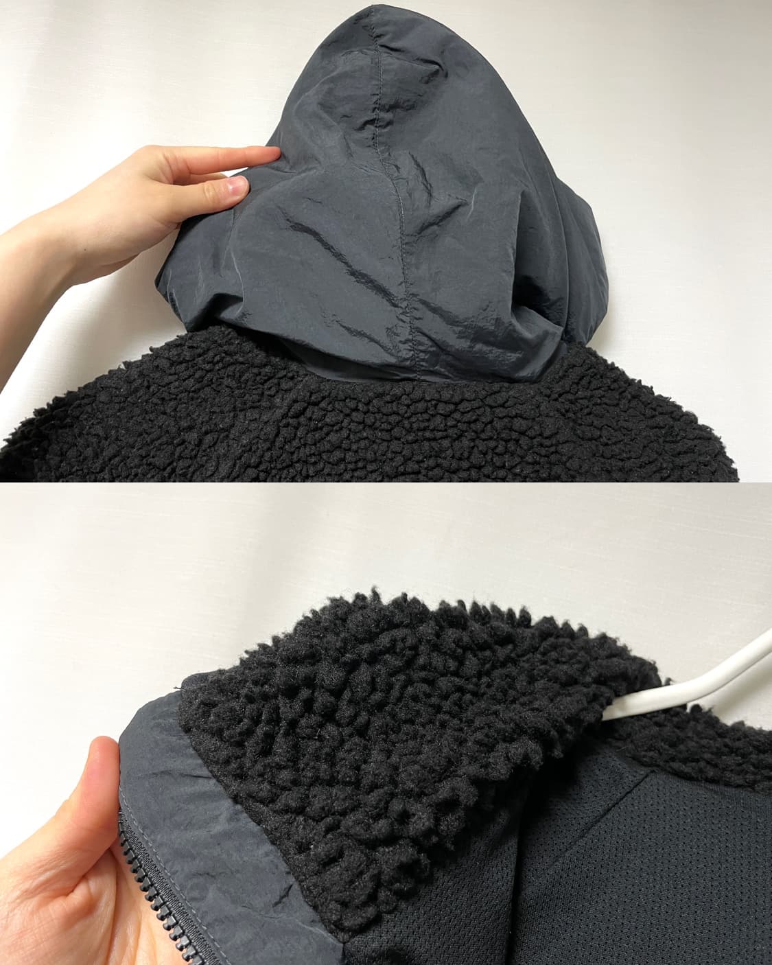 나이키 헤리티지 하프집업 뽀글이 셰르파 아노락 후드 자켓 M _ 블랙 상품이미지9