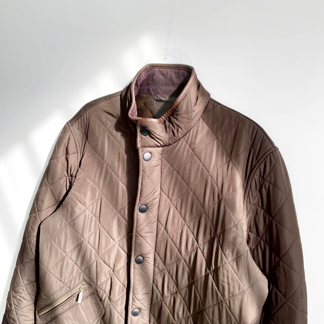 A2 Barbour 바버 브라운컬러 POWELL 퀼팅 자켓 M(95-10 상품이미지2