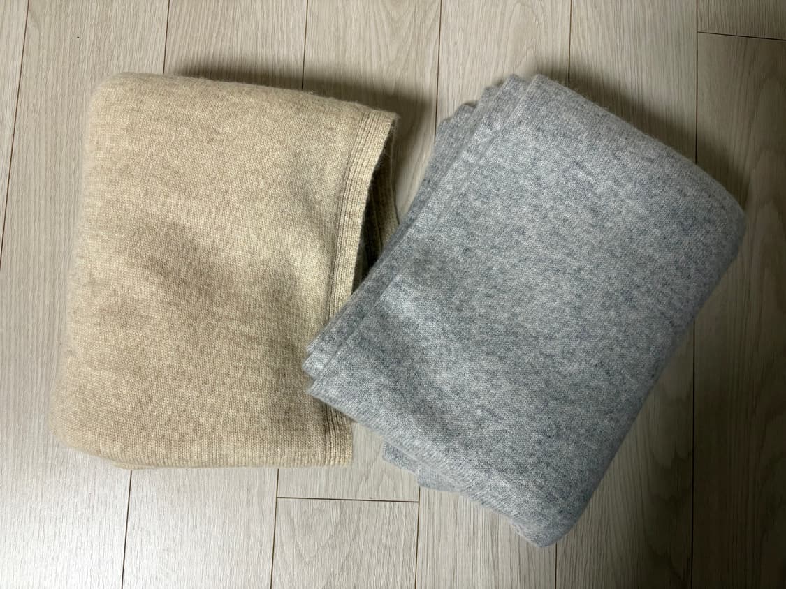 퓨어캐시미어 목도리 - 그레이, 베이지 상품이미지2