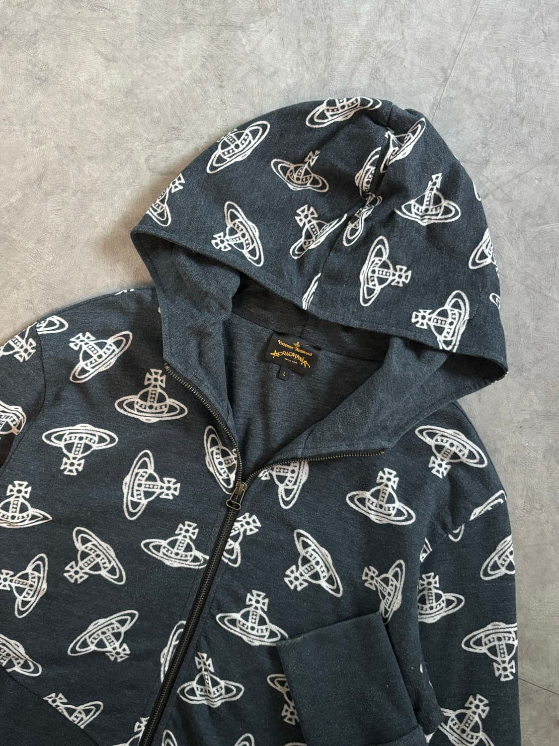 Vivienne Westwood 비비안웨스트우드 네이비 로고 후드 집업 상품이미지5