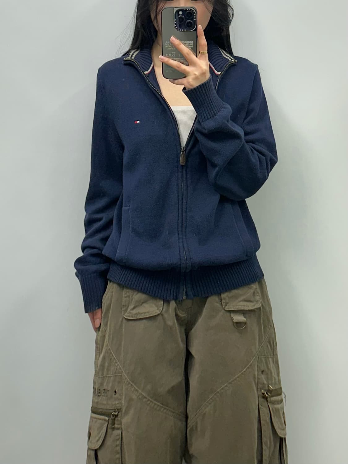 타미힐피거 네이비 니트 집업 가디건 상품이미지1