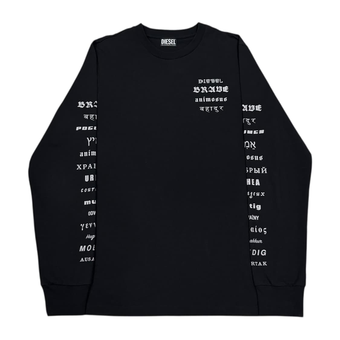 디젤 레터링 프린팅 롱슬리브 긴팔티 블랙 L 상품이미지1