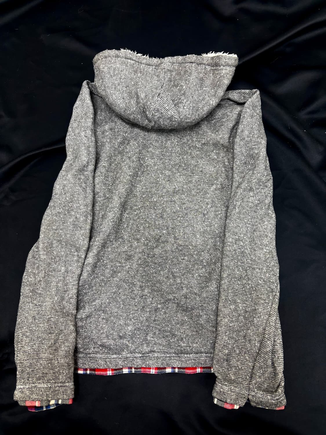 y2k Print Check Layered Hoodie Sleeve 상품이미지8