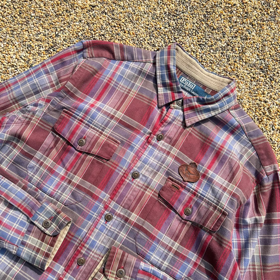 폴로 랄프로렌 헌팅 엘보우 패치 체크 셔츠 상품이미지2