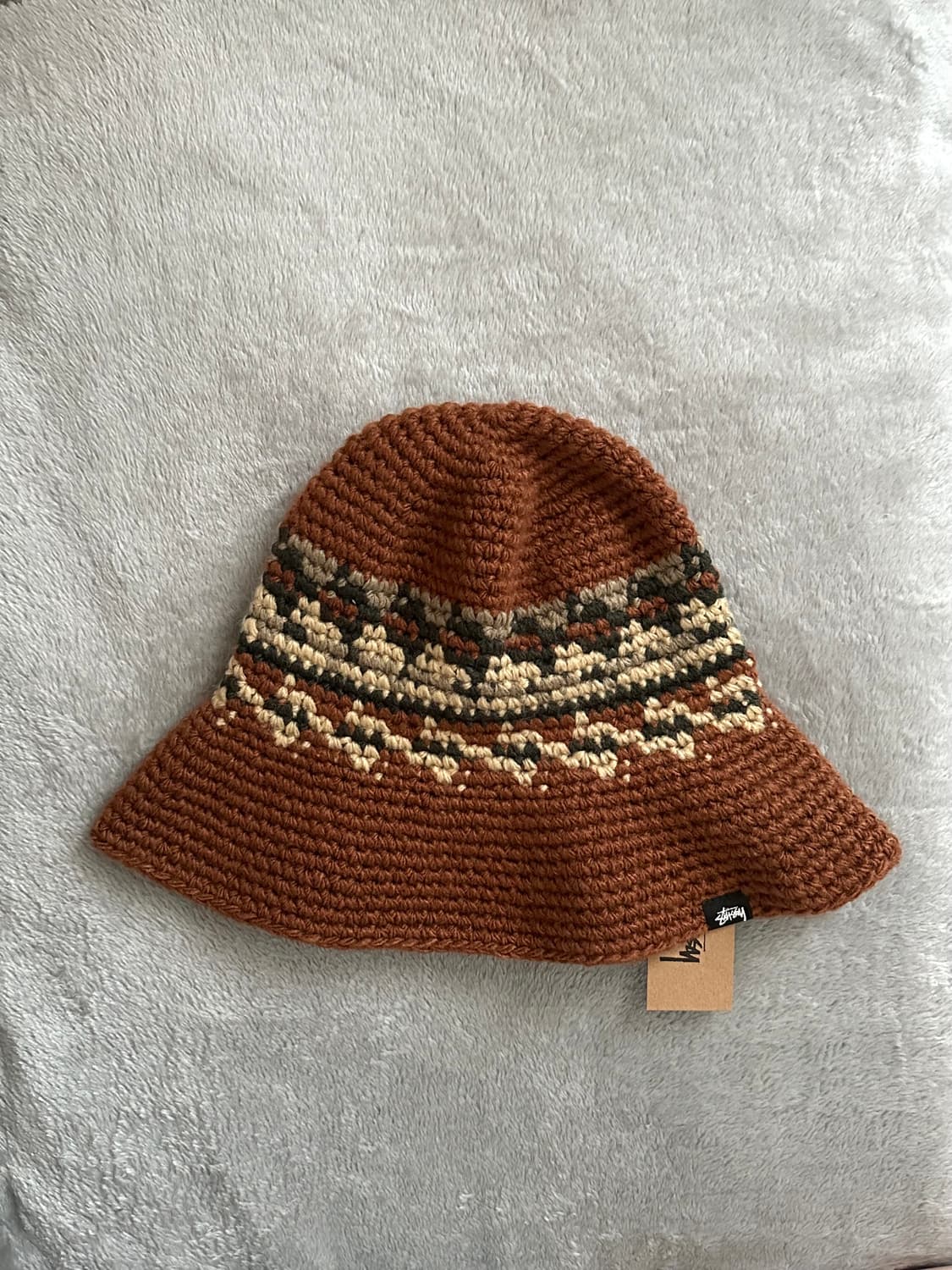 스투시 페어아일 버킷햇 브라운 상품이미지1