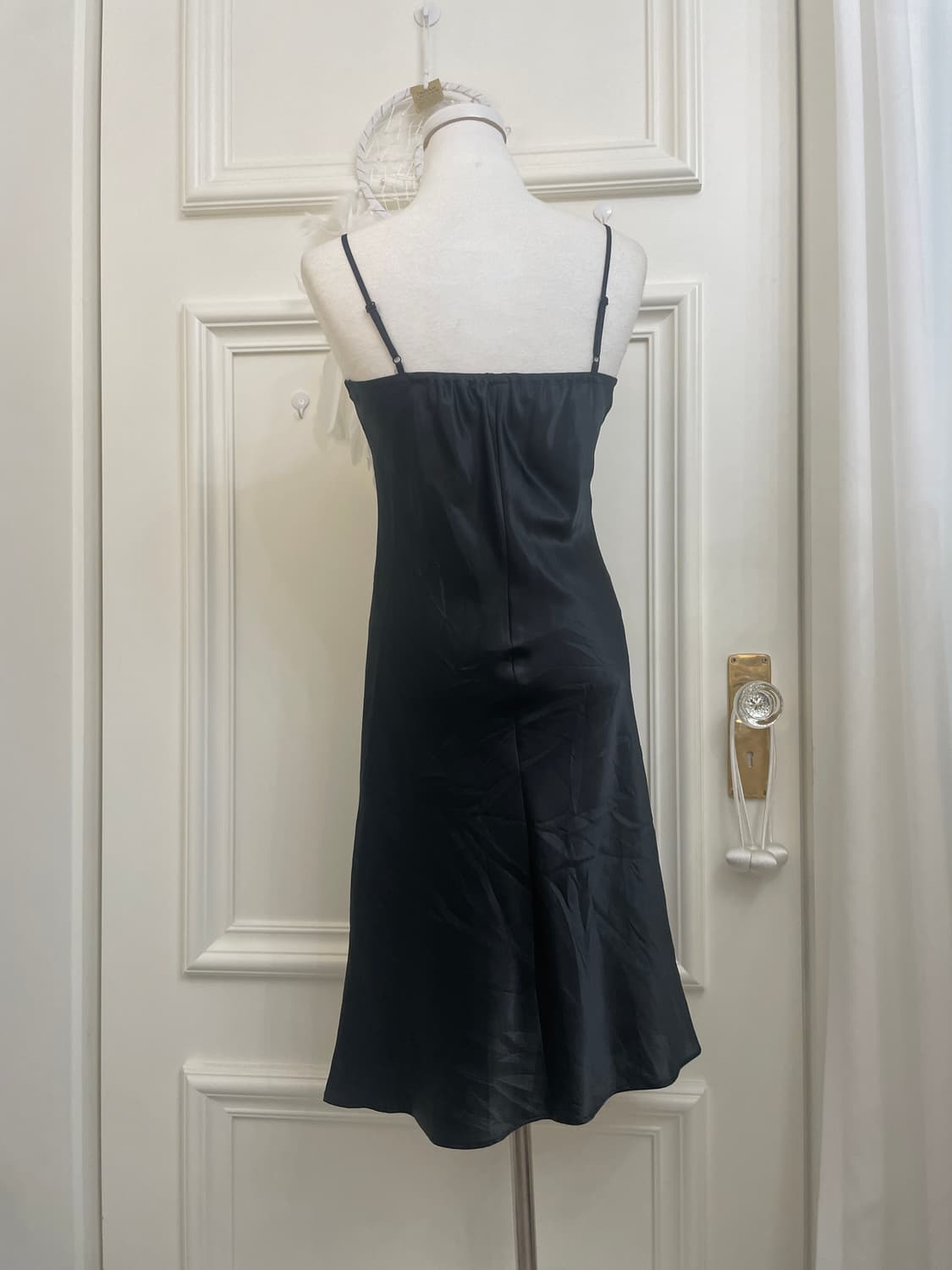 black ruffle bow dot lace opc(size-2) 상품이미지10