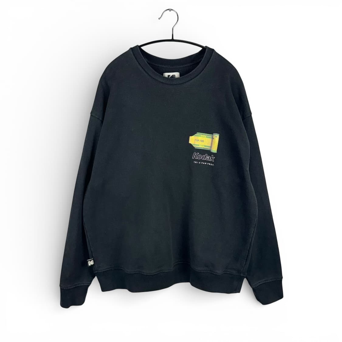 (L) 코닥 헤비웨이트 프린팅 맨투맨 블랙 상품이미지1