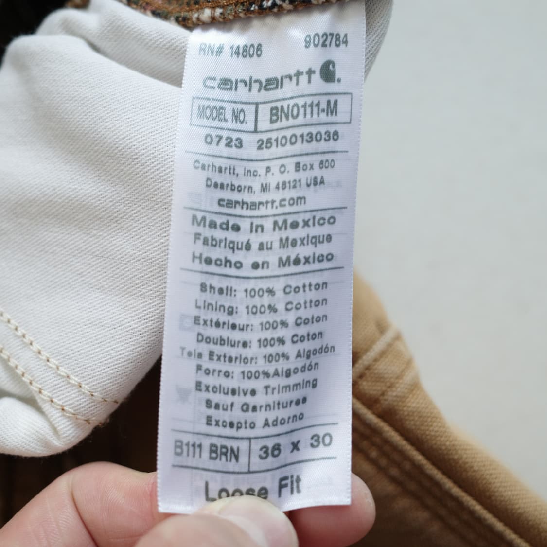 칼하트 B111 플라넬 안감 워크팬츠 36x30 상품이미지6