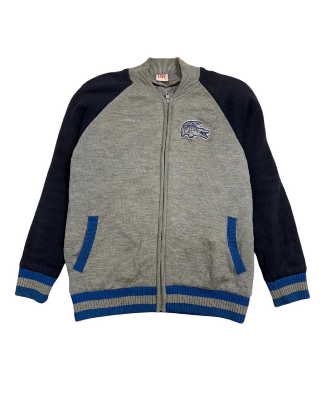 라코스테 라이브 블루 배색 야구 점퍼 니트 상품이미지2