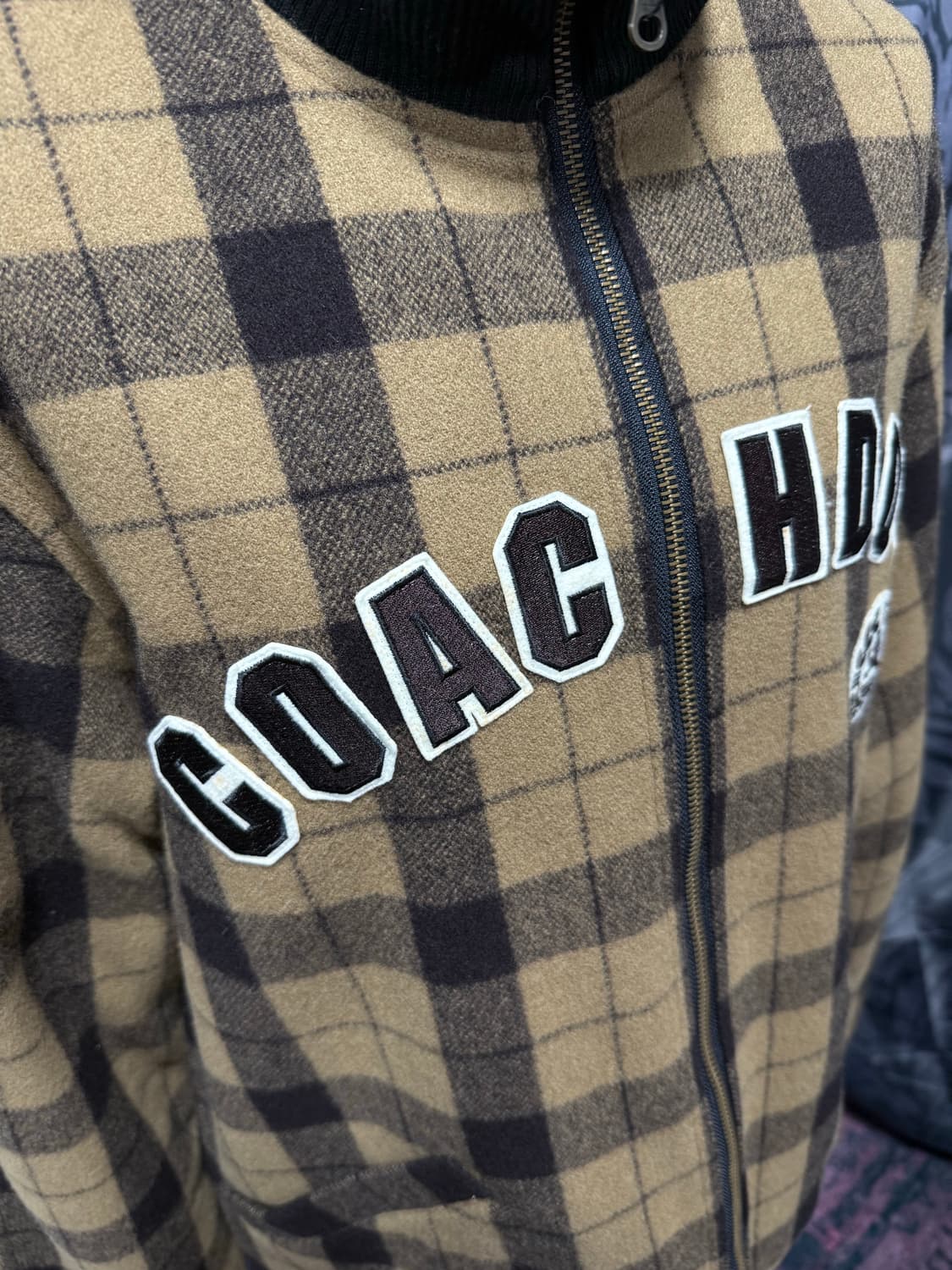 리버시블 브라운 체크 투웨이 자켓 상품이미지3