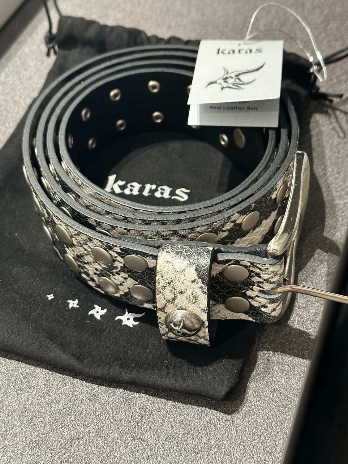 카라스 파이톤 레더 벨트  상품이미지2