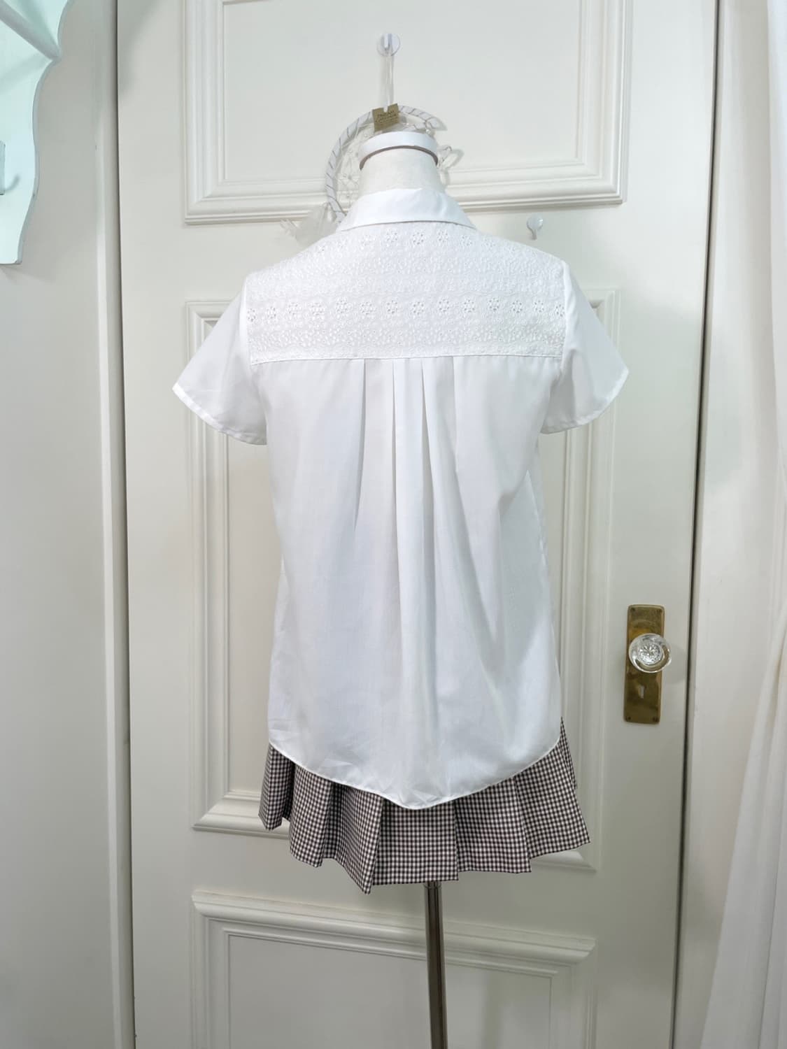 brown gingham check mori skirt(size-S) 상품이미지6