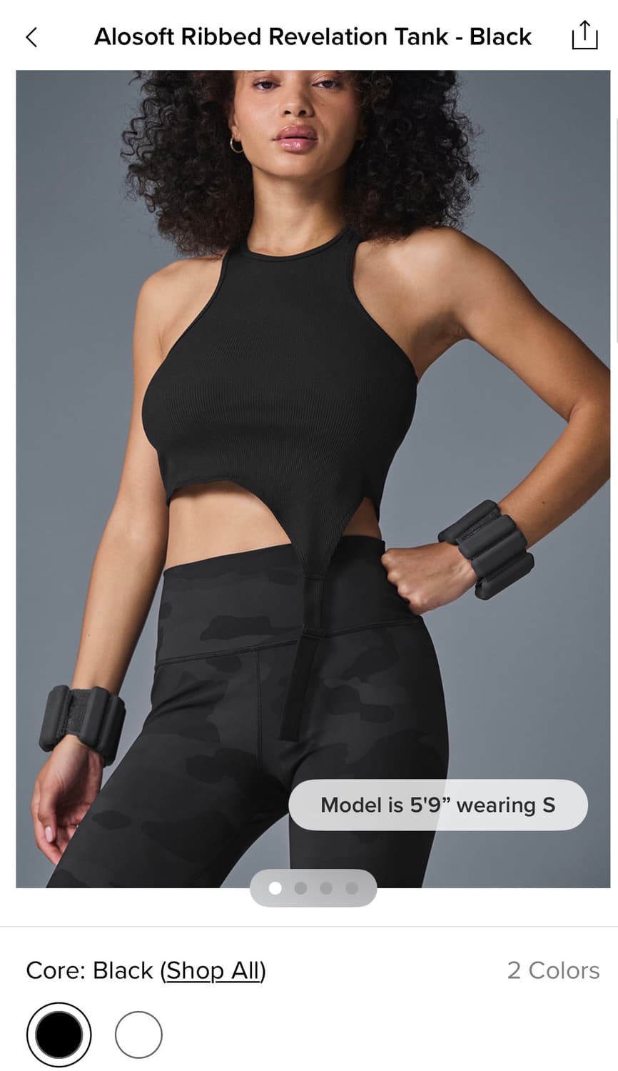 알로 탱크 Alo Ribbed Revelation Tank 블랙 S 상품이미지5