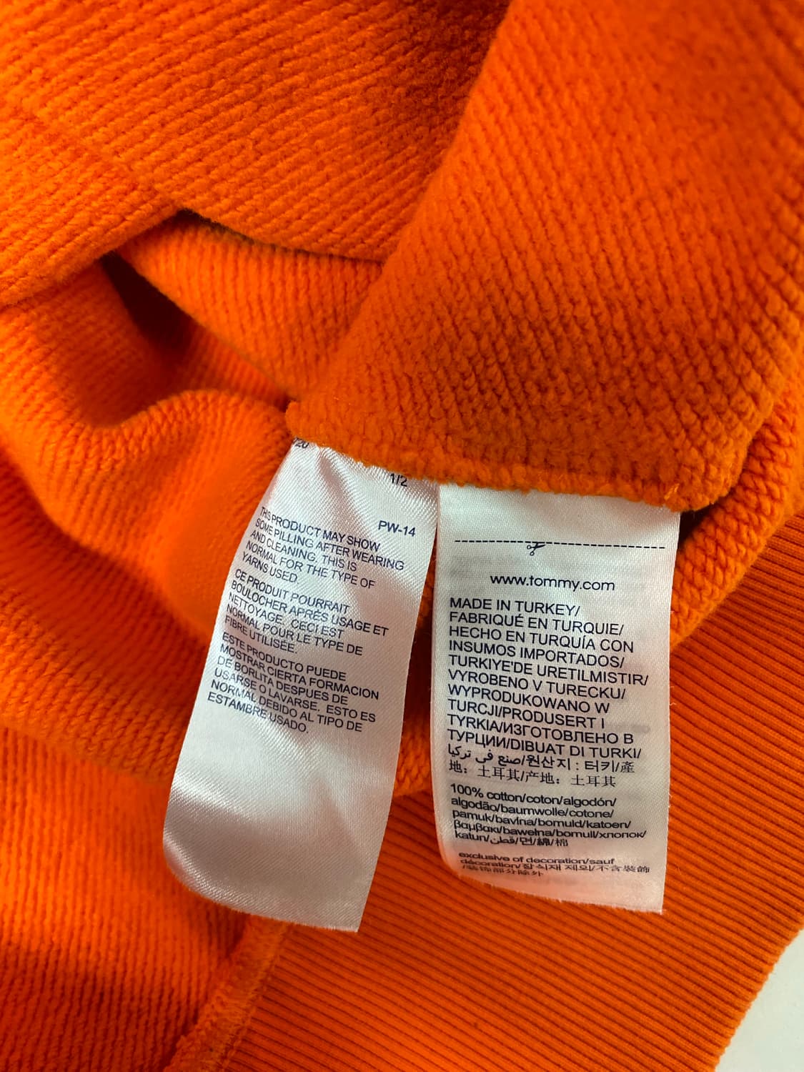 타미 뱃지 스웨트 오렌지색 맨투맨 XL 상품이미지6