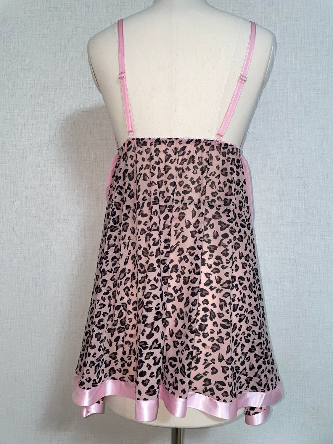 히메갸루 핑크 리본 호피 슬립 원피스 상품이미지2