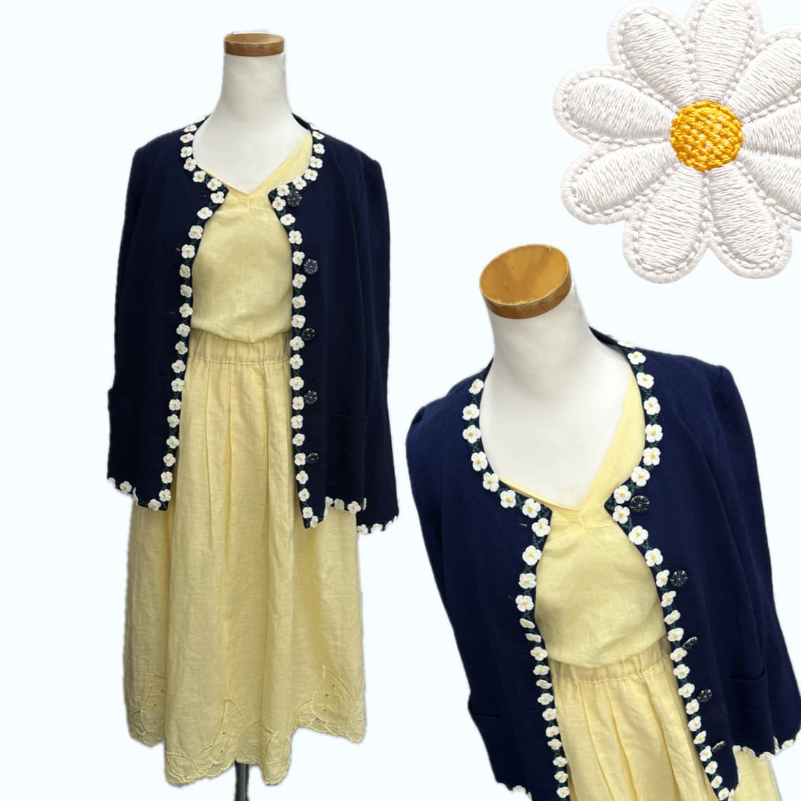 💛하구미 네이비 플라워 코디세트💛 가디건 이탈리아 원피스  러블리 상품이미지2