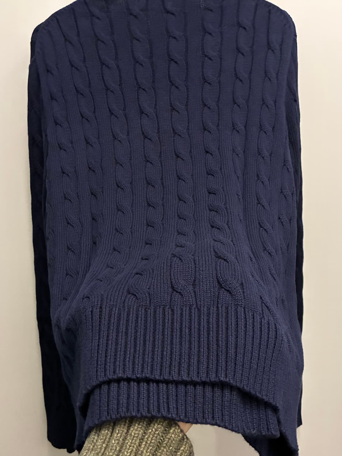 (M/100)폴로랄프로렌 코튼 케이블 꽈배기 니트 네이비 폴로니트 상품이미지9