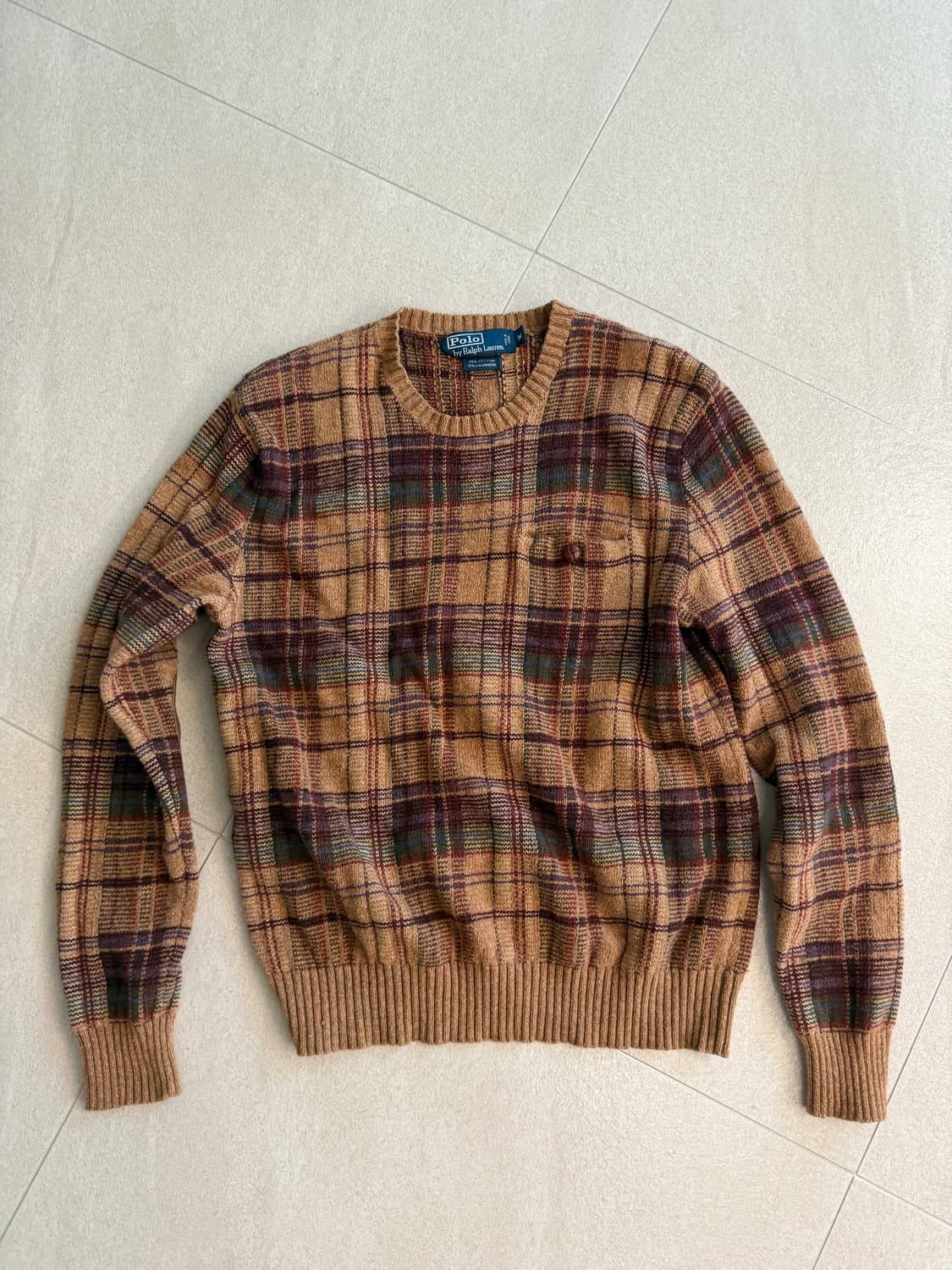 폴로 체크 니트 M 상품이미지1